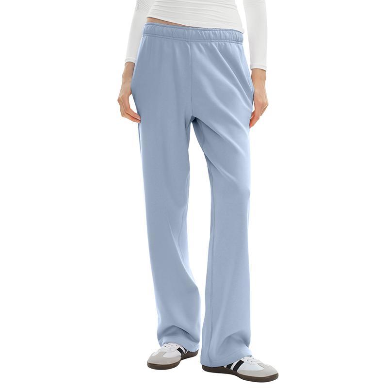 PUMIEY Women's Wide Leg Sweatpants Straight Baggy Sweat Pants High Waisted Lounge Pants Airy Collection