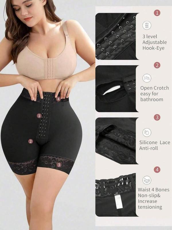 Women's Floral Lace High Waist Shapewear Panty, Tummy Control Body Shaper Shorts, Butt Lifter Panties, Women's Shapewear Bottoms