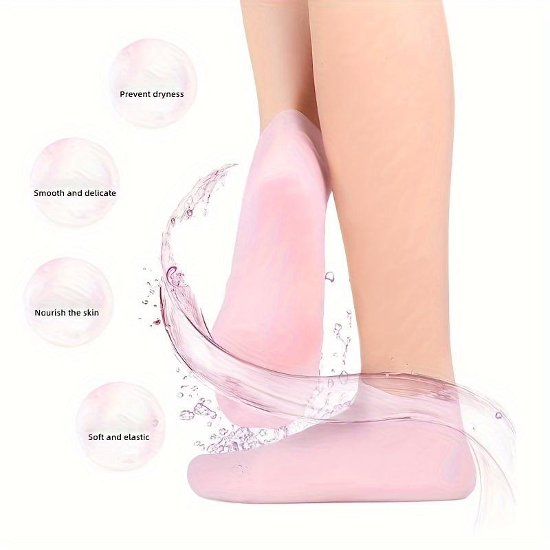 Comfortable Soft Silicone Moisturizing Socks, Summer Minimalist Hydrating and Smoothing Foot Care Socks, Foot Gel Socks, Foot Sock for Dry Cracked Skin, Daily Recyclable Foot Masks, Personal Care Products, Pedicure Supplies, Christmas Gift