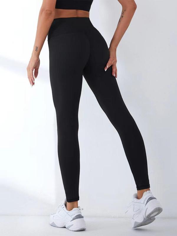 Plus Solid High Waist Skinny Pants, Casual Comfy Breathable High Rise Leggings For Daily Wear, Women's Bottoms For Summer Spring Fall