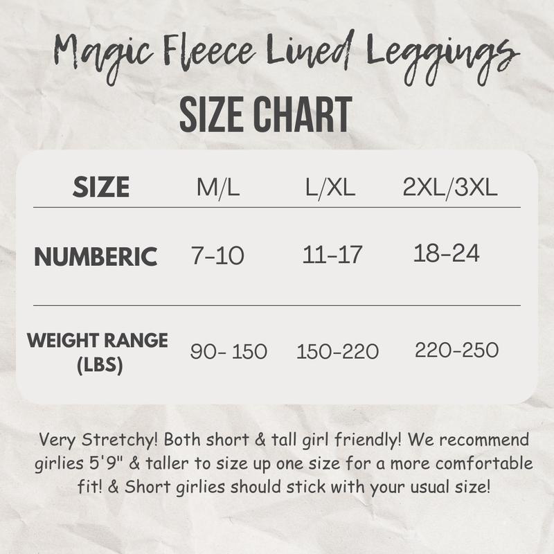 MAGIC FLEECE LINED LEGGINGS - CLOSED FOOT (LOOKS LIKE PANTYHOSE) Winter Comfort Fleece Stretchy Tights Available in Plus Size and Brown Fur