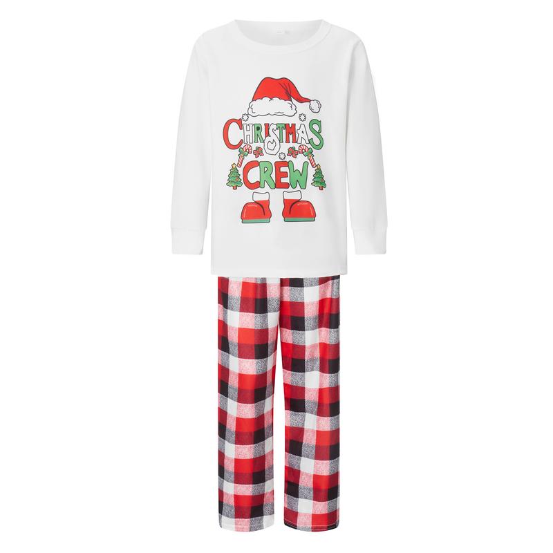 Family Christmas Pajamas Matching Sets Letters Plaid Christmas Matching Jammies Pajamas Holiday Sleepwear for Adult