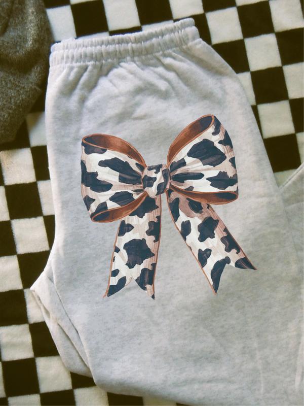 Cow Bow Sweatpants - Casual & comfortable loungewear sweatpants - Printed to order in South Carolina