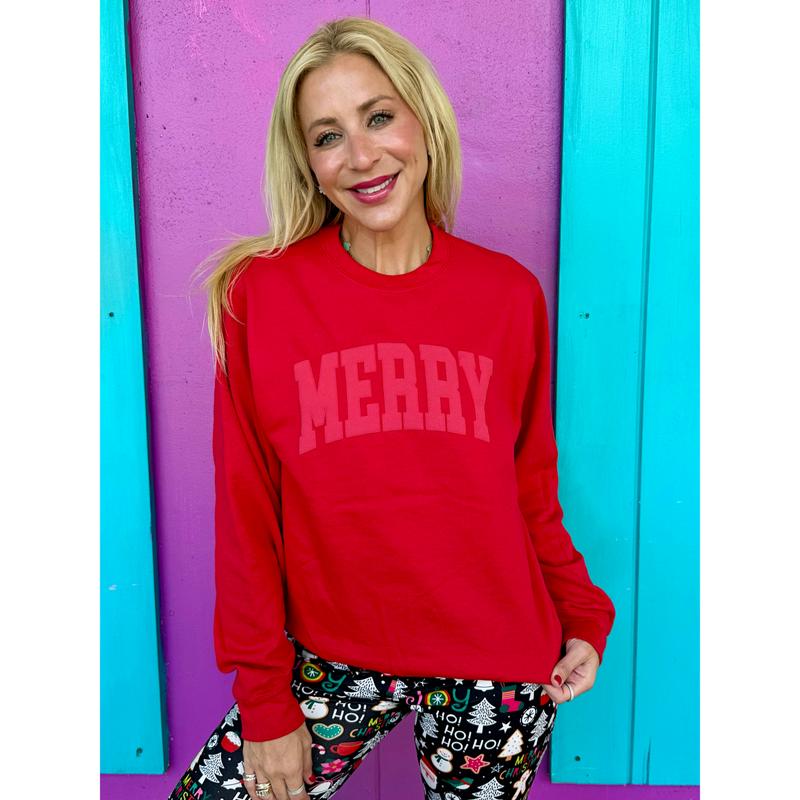 Merry Red Puff Sweatshirt