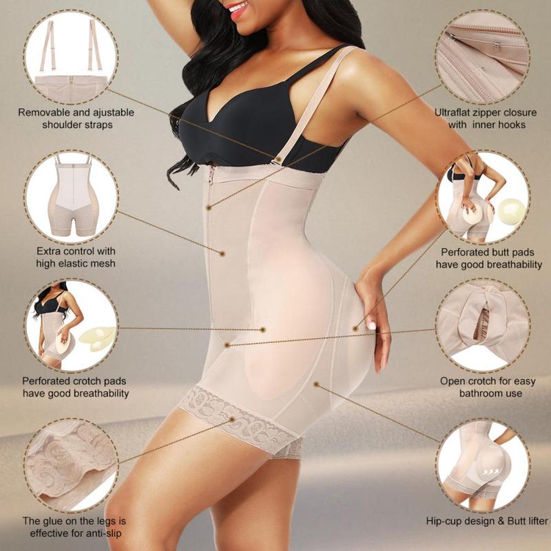 Firm Tummy Compression Bodysuit Shaper peach'd shapewear With Butt Lifter