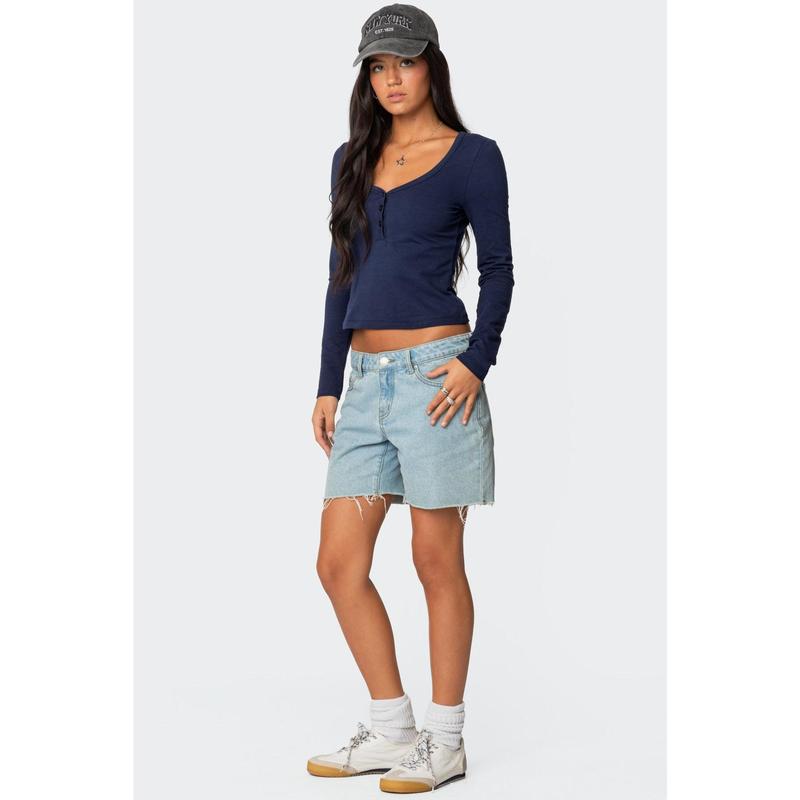 Tomboy Low Rise Denim Shorts