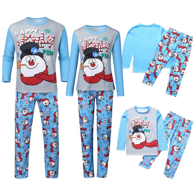 Christmas Family Pajamas Holiday Snowman Christma Pajama Family Matching Pjs Set Sleepwear Xmas Jammies