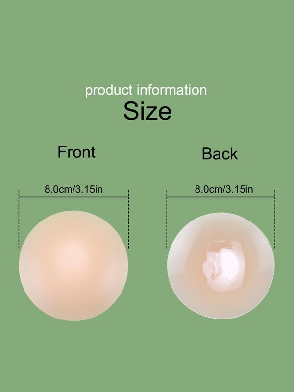 Women's Solid Color Silicone Nipple Cover, 1 Pair Soft Comfortable Breathable Nipple Cover For Daily Wear, Lingerie Accessories For All Seasons