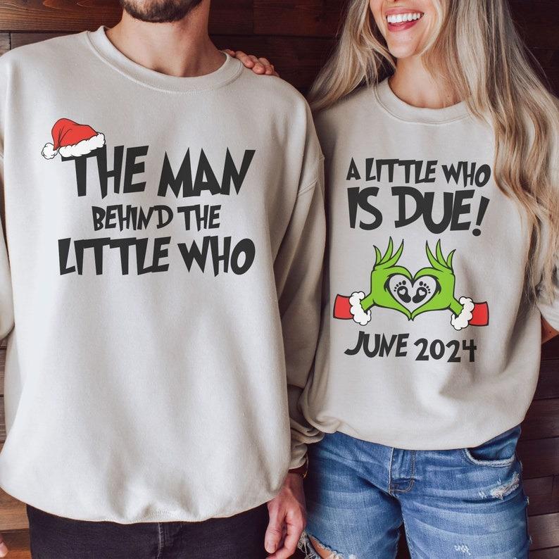 Couples Pregnancy Announcement Sweatshirt, Christmas Holiday Gender Reveal, Gift for Expecting Matching Crewneck, Funny Sweatshirts, Gift Fof Her, Gift for Her