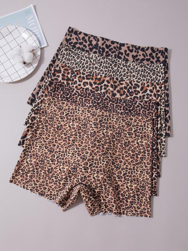 Women's Leopard Print Boyshorts, Soft Comfy Breathable Seamless Knicker for Daily Wear, Panties for Women, Underwear for All Seasons