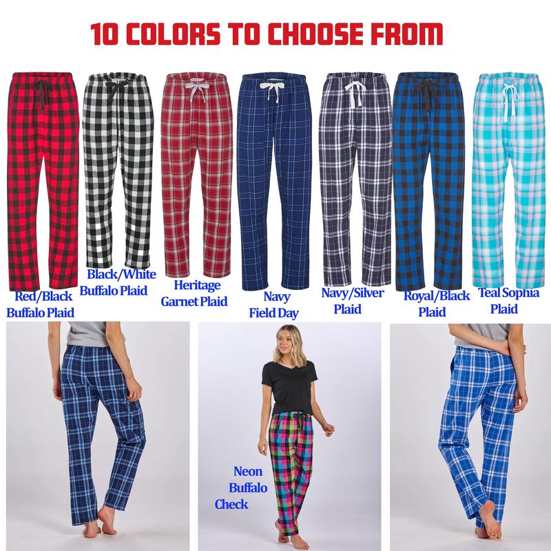 Christmas Plaid Pajama Pants Xmas Eve Family Pocket Pajamas Buffalo Plaid Pants Ladies flannel Multi Color Pjs Xmas Family Matching Pant pj Trouser