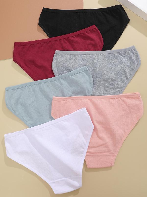 Women's Solid Color Panty, Korean Style Wear, Soft Comfortable Breathable Knicker for Daily Wear, Panties for Women, Women's Underwear for All Seasons, Korean Streetwear