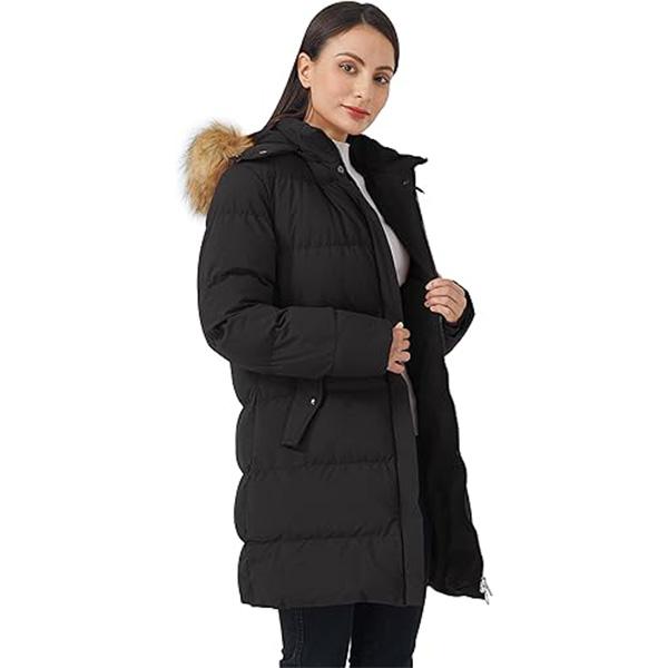 Women's Winter Thicken Puffer Coat Warm Jacket with  Removable Hood Womenswear Tops Womenswear Tops