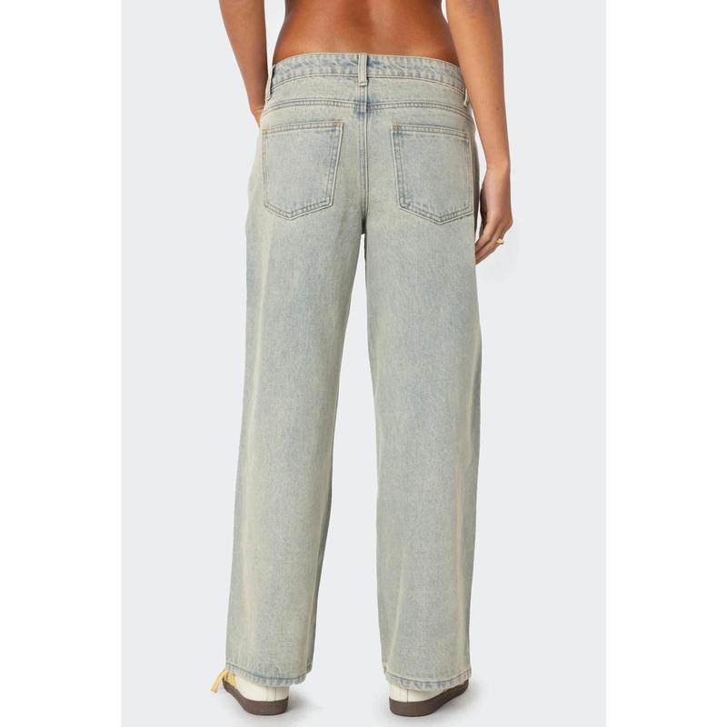 Petite Magda Low Rise Acid Wash Jeans