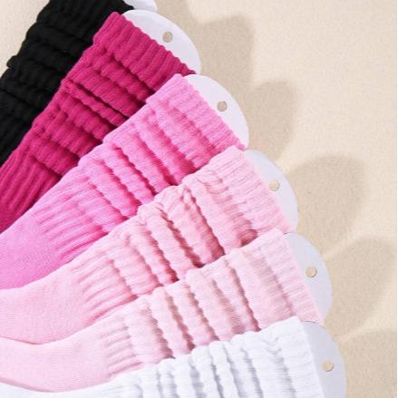 Women's Pink Slouch Knit Socks - 6 Pairs for Fall and Winter - Womenswear, Underwear