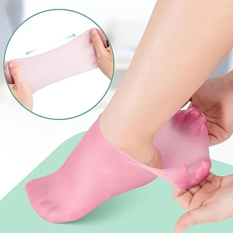 Comfortable Soft Silicone Moisturizing Socks, Summer Minimalist Hydrating and Smoothing Foot Care Socks, Foot Gel Socks, Foot Sock for Dry Cracked Skin, Daily Recyclable Foot Masks, Personal Care Products, Pedicure Supplies, Christmas Gift