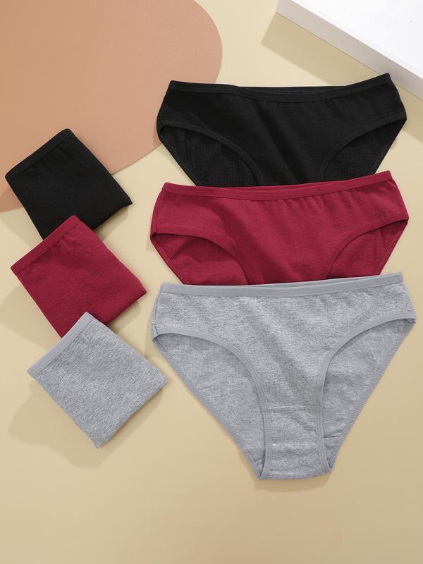 Women's Solid Color Panty, Korean Style Wear, Soft Comfortable Breathable Knicker for Daily Wear, Panties for Women, Women's Underwear for All Seasons, Korean Streetwear