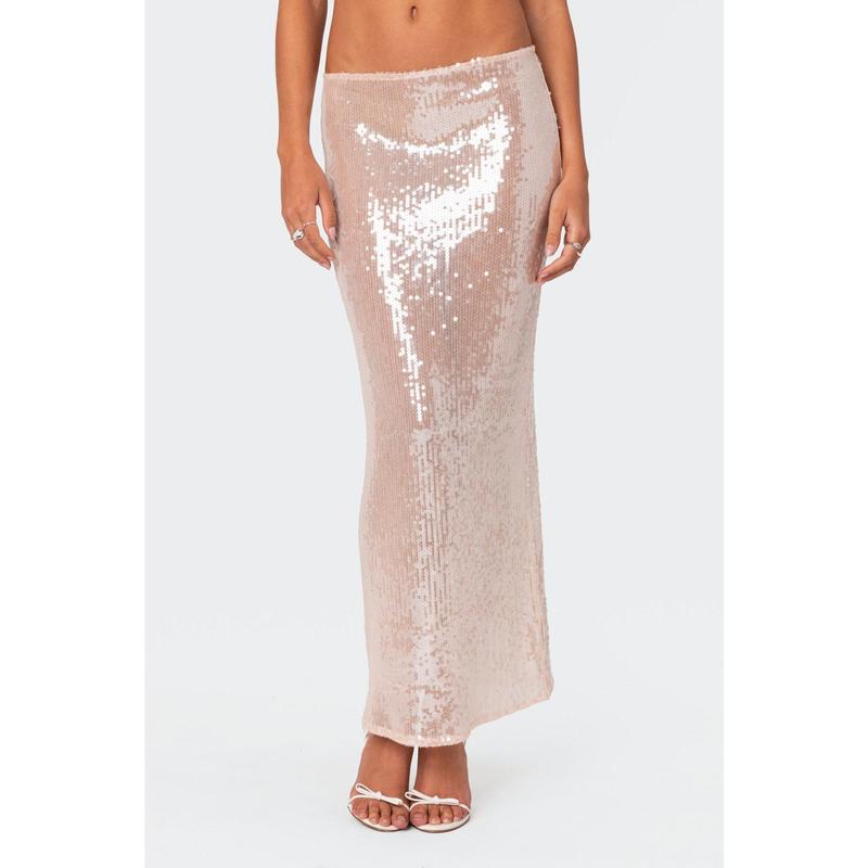 Riki Sheer Sequin Maxi Skirt