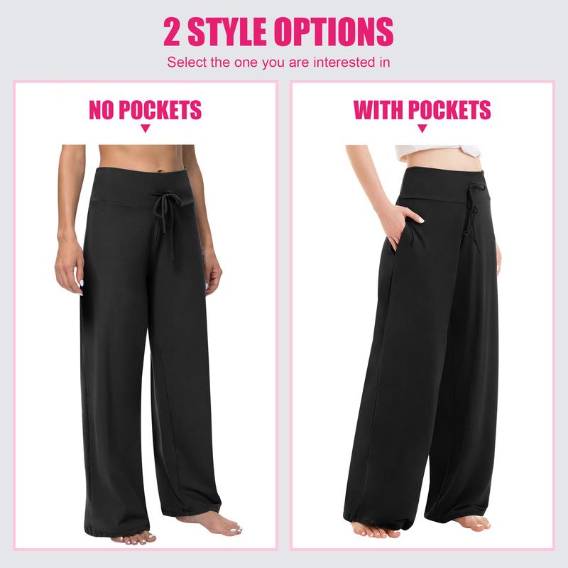 SHOWITTY 3 Pack Pajamas Pants for Women, Plus Size High Waisted Loose Wide Leg Womens Yoga Pants with Pockets Stretchy Work Casual Pants Loungewear