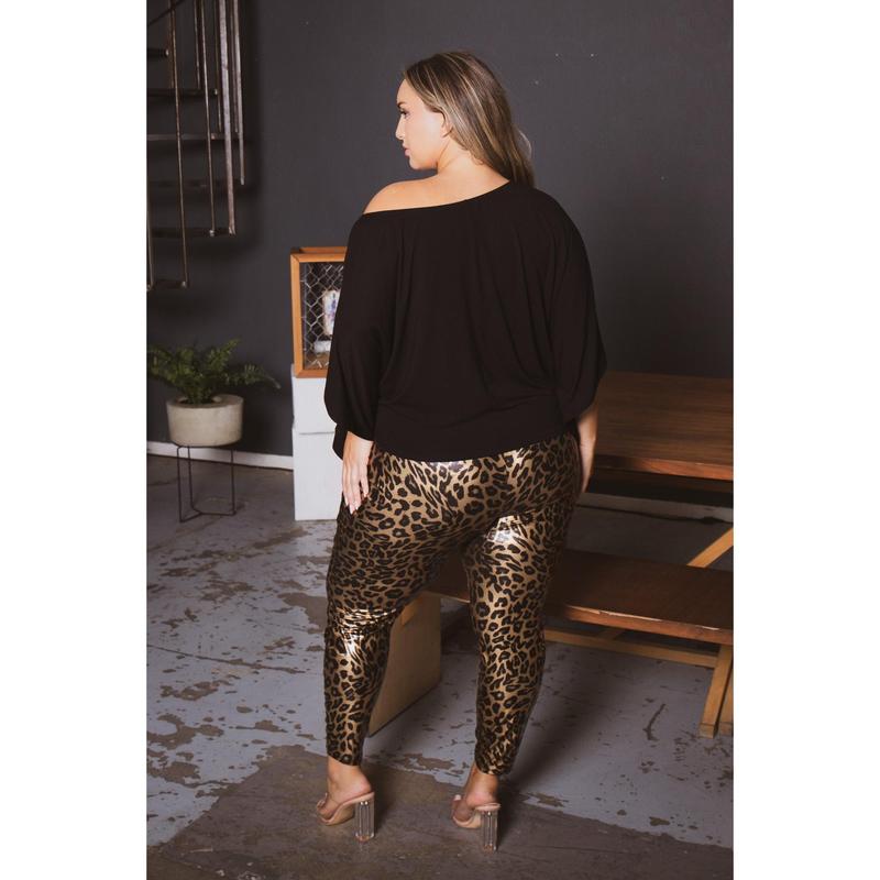 Plus Size Brie High Waist  Leggings- Gold