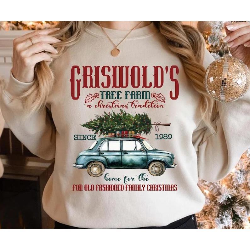 Griswold's Christmas Sweatshirt, Christmas Family Tee, Tree Sweater, Griswold's Tree Farm Since 1989 Shirt, Cute Christmas Shirt, Xmas Gift.