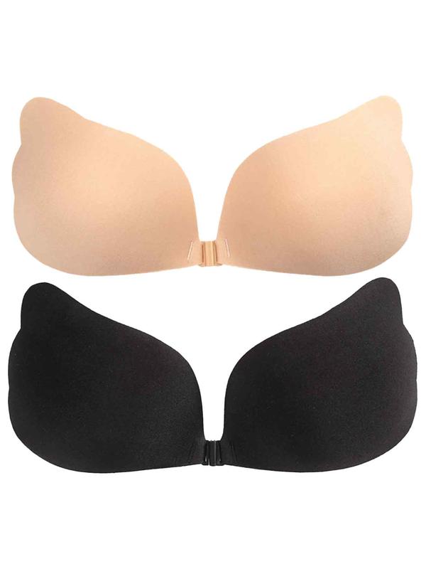 Women's Solid Color Invisible Stick-On Silicone Adhesive Bra, Strapless Self-Adhesive Nipple Covers Bralette, Back To School Wear, Lingerie Accessories for Wedding Party