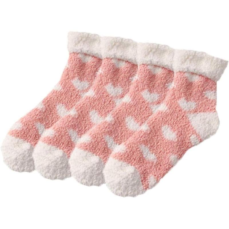 2 Pairs Fleece Slipper Socks Fuzzy Fluffy Thermal Sleeping Winter Socks Women Teen Girls