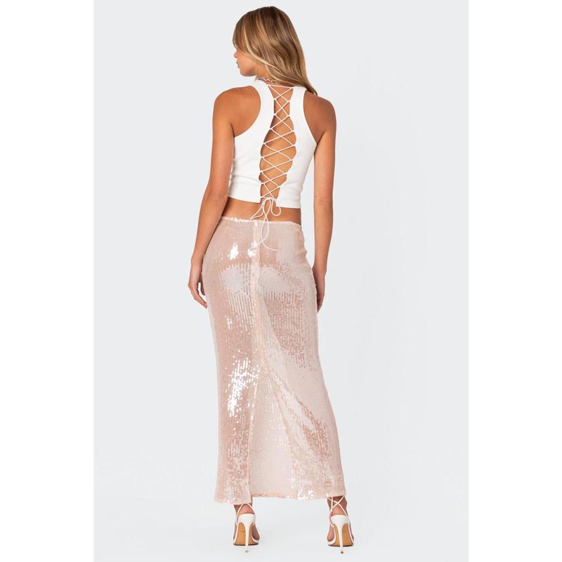 Riki Sheer Sequin Maxi Skirt