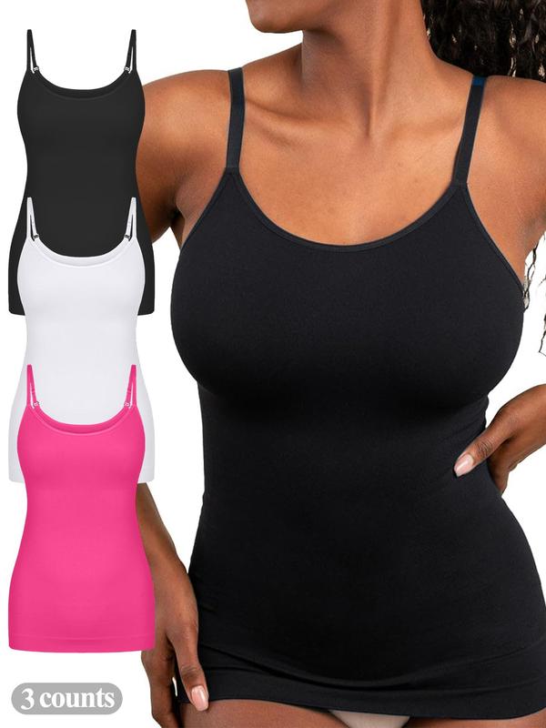 Women Tummy Control Shapewear Tank Top, Scoop Neck Seamless Compression Camisole Body Shaper