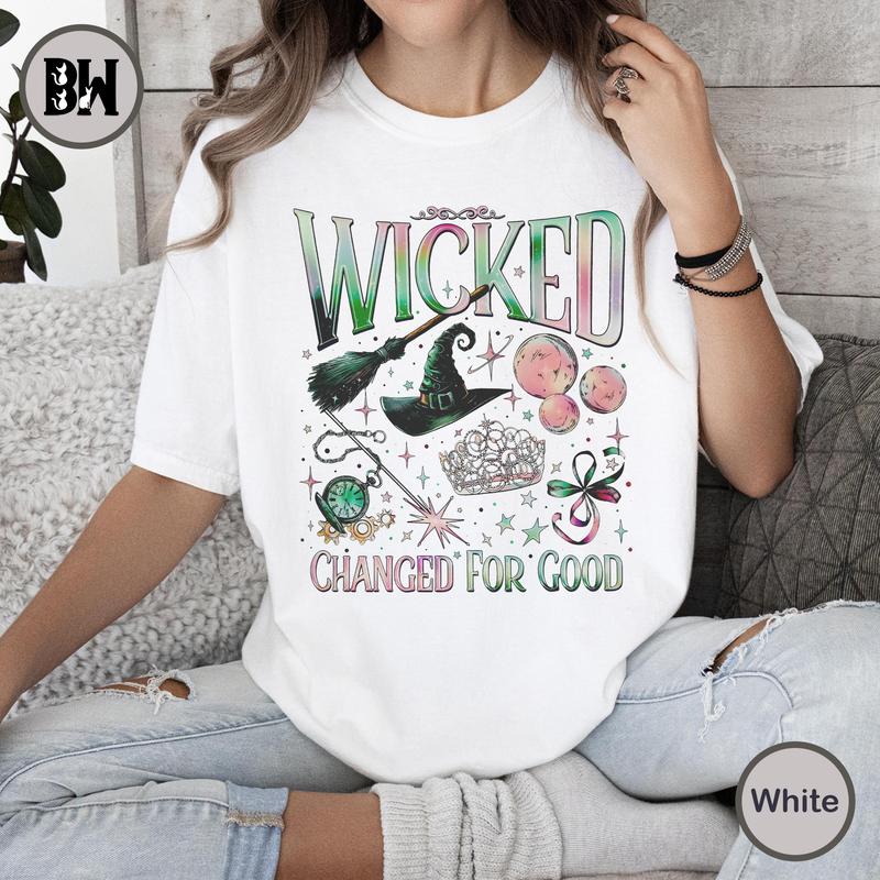 Wicked Change For Good Comfort Colors Shirt, Defy Gravity Broomstick Magic Wand, Wizard Movie Fan Shirt, Wicked Musical Fan Gift