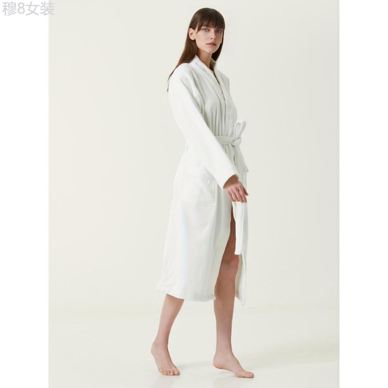 Simple Solid Flannel Long Robe, Warm & Fuzzy Lounge Robe With Pockets & Belt, Women's Sleepwear Fabric Womenswear