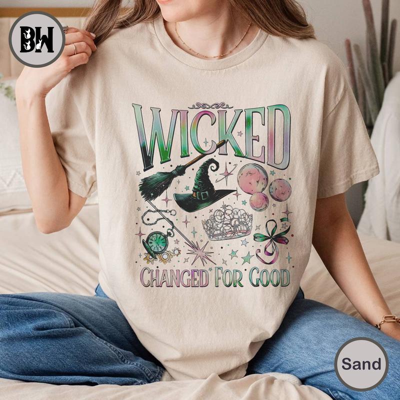 Wicked Change For Good Comfort Colors Shirt, Defy Gravity Broomstick Magic Wand, Wizard Movie Fan Shirt, Wicked Musical Fan Gift