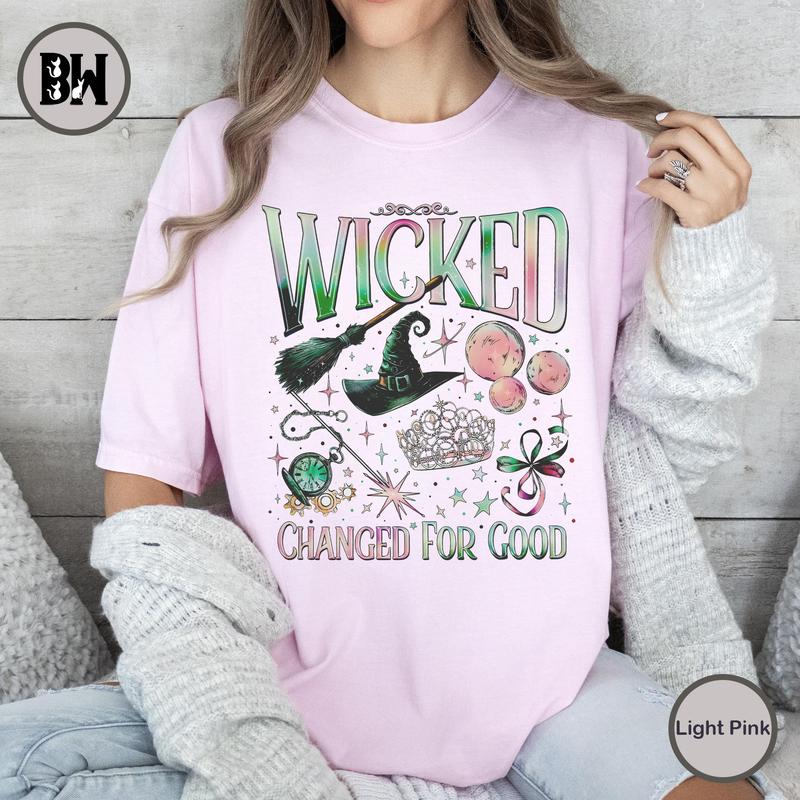 Wicked Change For Good Comfort Colors Shirt, Defy Gravity Broomstick Magic Wand, Wizard Movie Fan Shirt, Wicked Musical Fan Gift