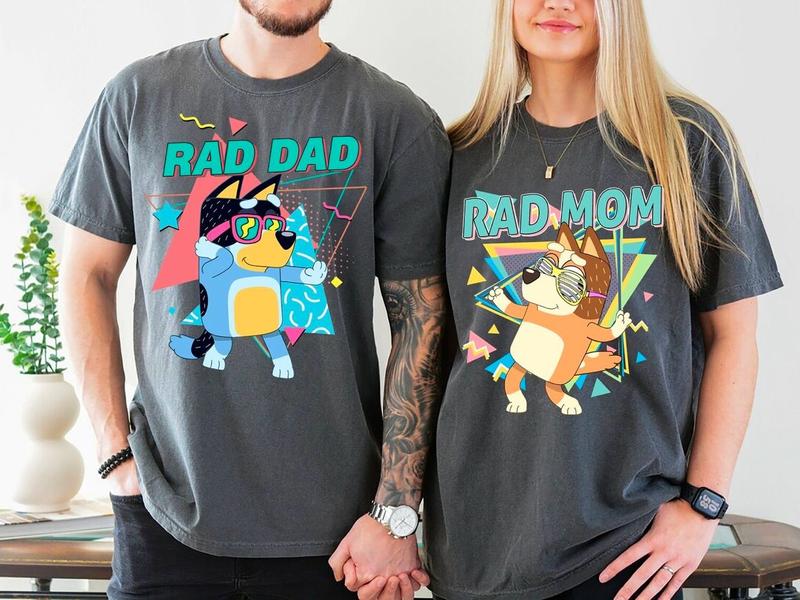 Bluey Bandit Rad Family Shirt, Bluey Dad and Mom Shirt, Bluey Bingo Family Sweatshirt, Bluey Rad Dad Rad Mom Shirt, Bluey Bingo Mom Dad Sweatshirt, Dad adn Mom Shirt