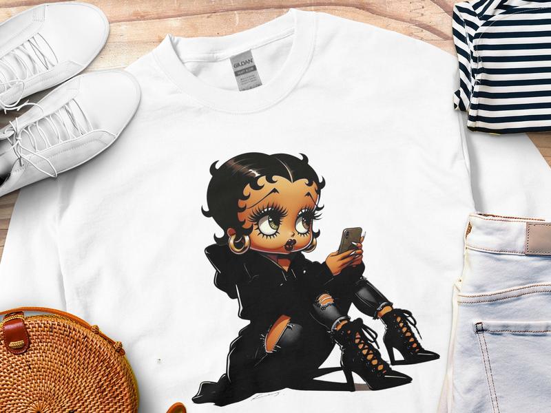 Betty Boop Shirt, Cozy Shirt, Black Betty Boop T Shirt, Betty Boop T Shirt, Trendy Shirt, Shirt For Women, Shirt For Gifts, Unisex T-Shirt, Gifts For Her, Short Sleeve Tee Shirt, Gifts For Birthday Women Day Christmas