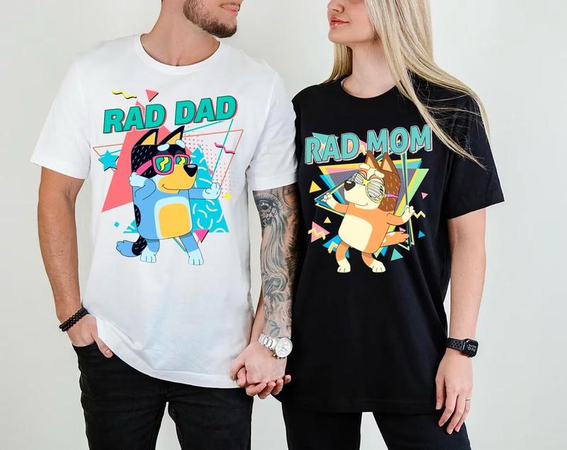 Bluey Bandit Rad Family Shirt, Bluey Dad and Mom Shirt, Bluey Bingo Family Sweatshirt, Bluey Rad Dad Rad Mom Shirt, Bluey Bingo Mom Dad Sweatshirt, Dad adn Mom Shirt