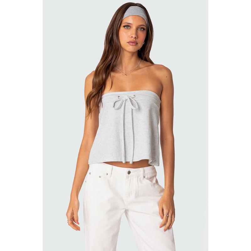 Caroline Tie Front Strapless Top