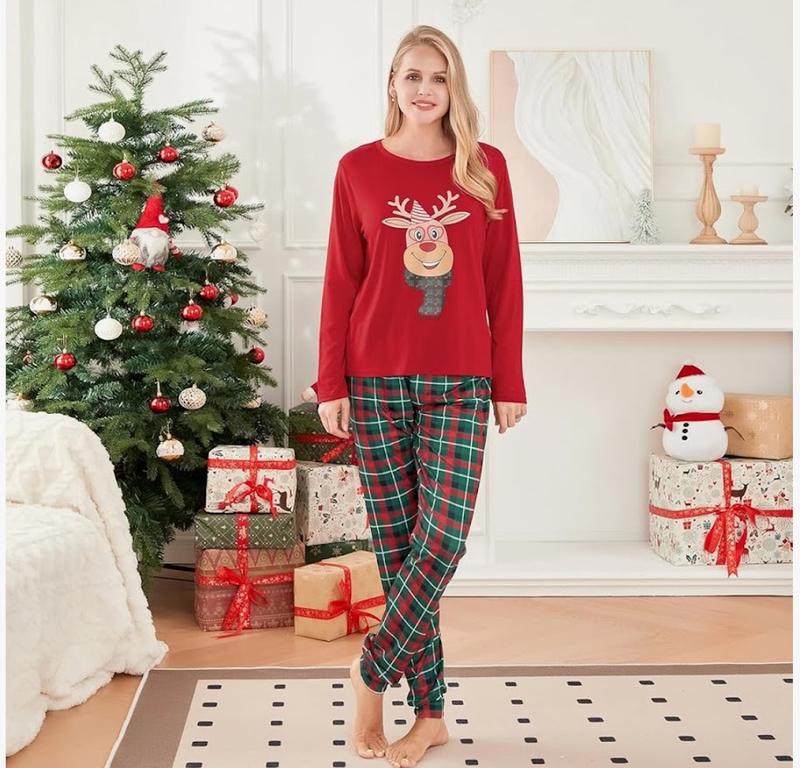 2024 Christmas Matching Family Pajamas Set - Breathable Cotton Sleepwear Pajamas Christmas Wife