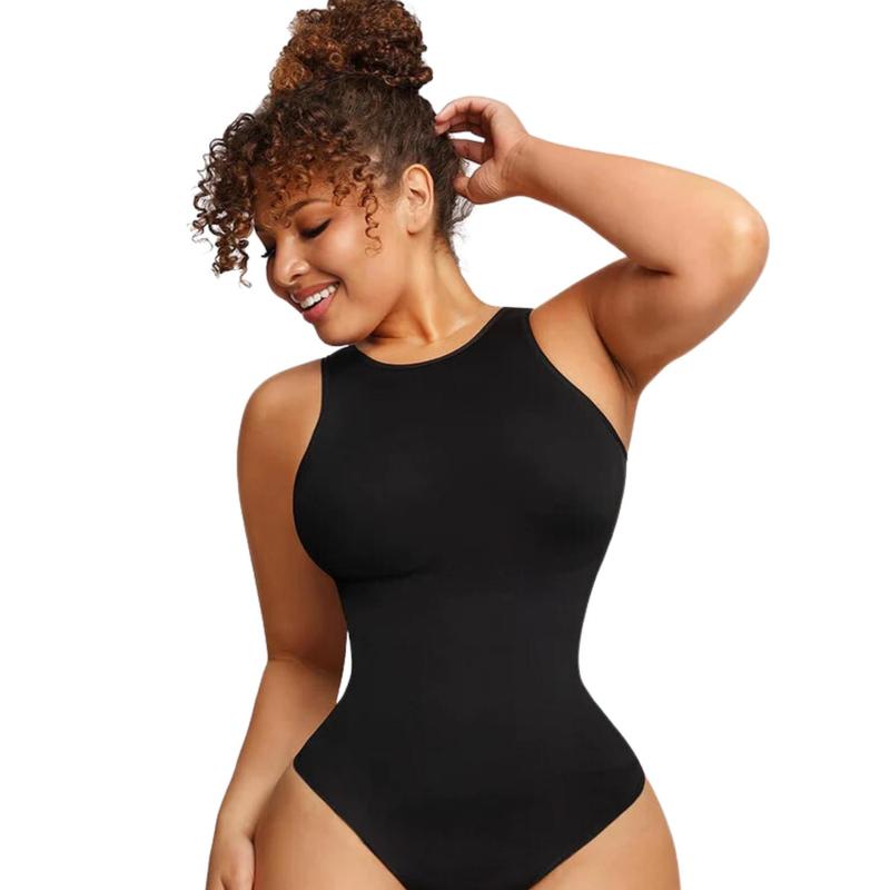 Soo slick Bodysuit for Women Tummy Control - Shapewear Racerback Top Clothing Seamless Body Sculpting Shaper High Neck Womenswear Underwear Lady Compression Comfort Basic