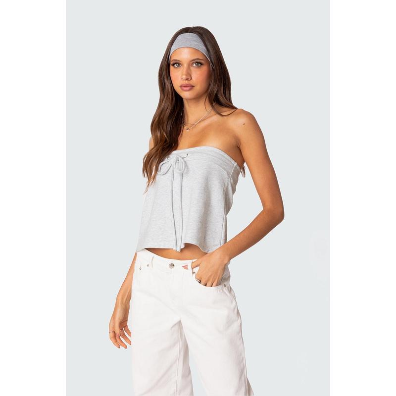 Caroline Tie Front Strapless Top