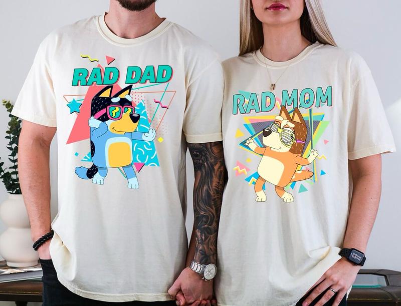 Bluey Bandit Rad Family Shirt, Bluey Dad and Mom Shirt, Bluey Bingo Family Sweatshirt, Bluey Rad Dad Rad Mom Shirt, Bluey Bingo Mom Dad Sweatshirt, Dad adn Mom Shirt