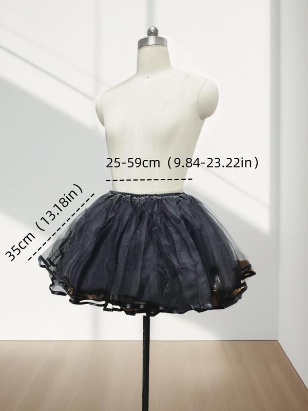 Women's Solid Color Ruffle Design Petticoat, Elegant Cute Layered Skirt for Wedding Party, Fashionable Wedding Accessories for Women