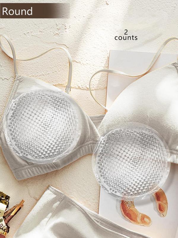 Women's Plain Silicone Transparent Bra Insert Pad, Breathable Honeycomb Design Self-Adhesive Push Up Chest Pads, Lingerie Accessories for Women