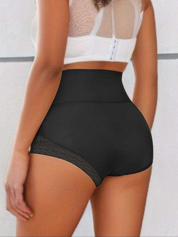 Women's Plain Floral Lace High Waist Shapewear Panty, Casual Breathable Tummy Control Shapewear Knicker,  Body Shapewear,  Ladies Shapewear Bottoms for Daily Wear, Underwear & Womenswear Sexy