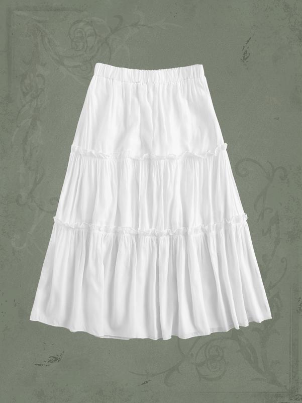 ROMWE Solid Frill Skirt  Pure white skirt back to school season