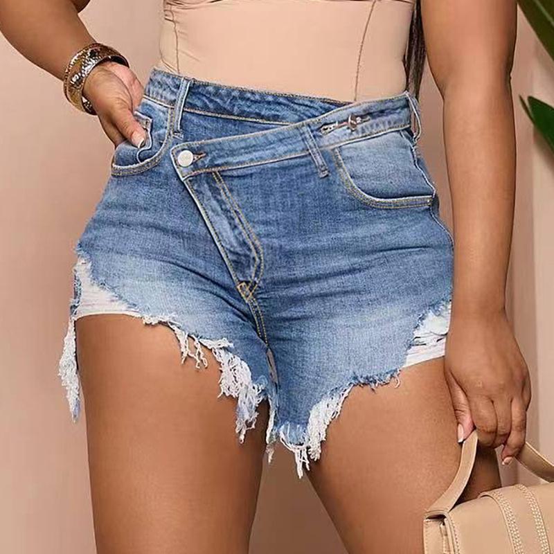 2024 New Ripped Washed Jeans Women's Slim Fit Skinny Pants Fashionable Trend Denim Tights High Waist