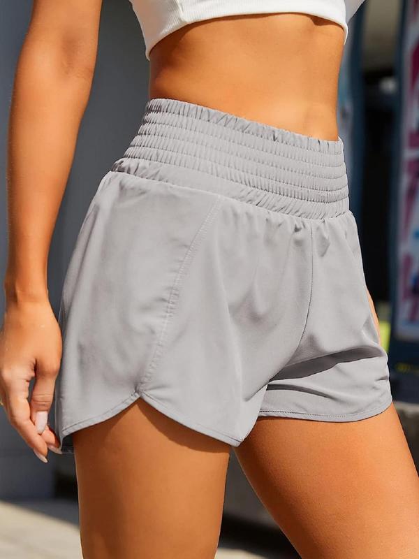 Women's Plain High Waist Pocket Shorts, Casual Comfy Breathable Wide Waist Shorts for Daily Outdoor Wear, Back To School Outfits, Ladies Summer Outfits 2024