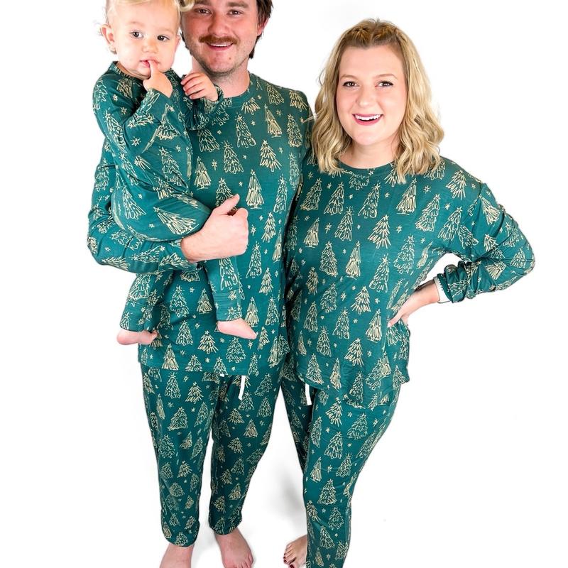 Women’s Bamboo Pajamas | Christmas Holiday Family Matching | Long Sleeve Jogger Pants