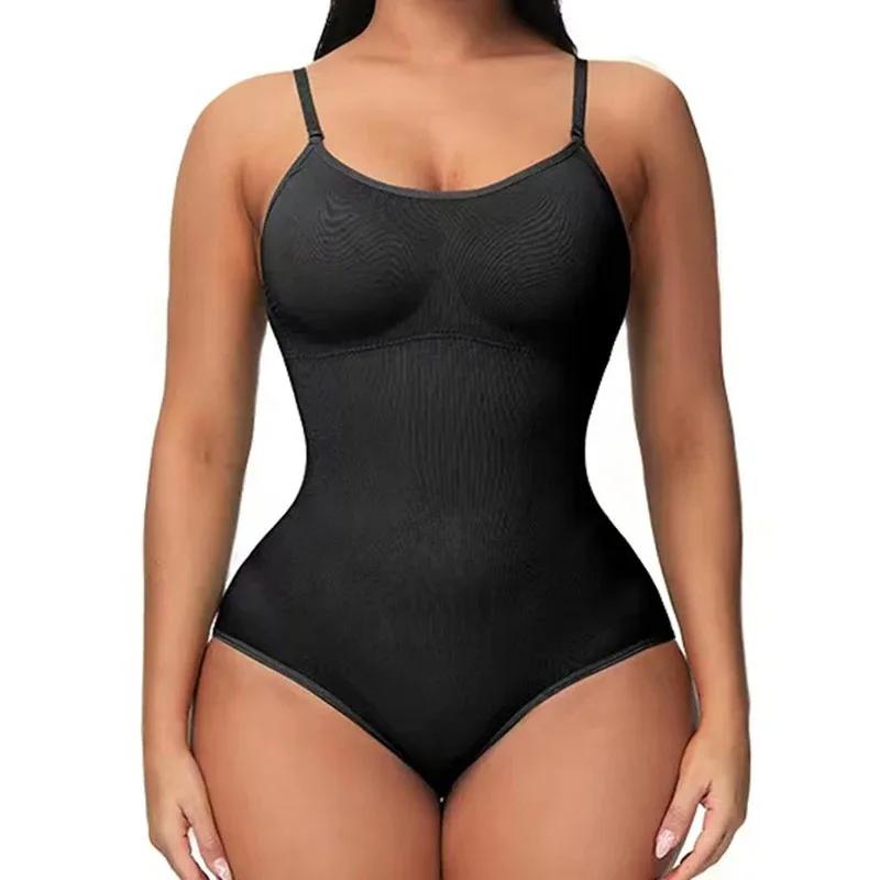 Super Sale V Neck Spaghetti Strap Bodysuit Compression Body Suits Open Crotch Shapewear Slimming Body Shaper Smooth Out Bodysuit Does not apply