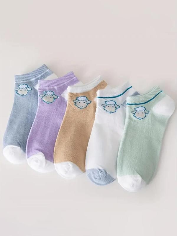 Women's 20 Pairs Random Cartoon Bear Print Ankle Socks, Cute Comfy Breathable Socks for Daily Wear, Multipack Knit Socks for All Seasons